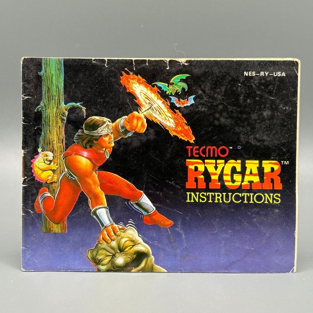 Rygar Manual NES Nintendo Entertainment System Original Instructions